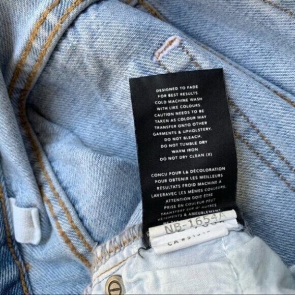 URBAN OUTFITTERS Neon Blonde Denim Jean Mini Skirt Distressed High Waist Sz 25 - Picture 13 of 16